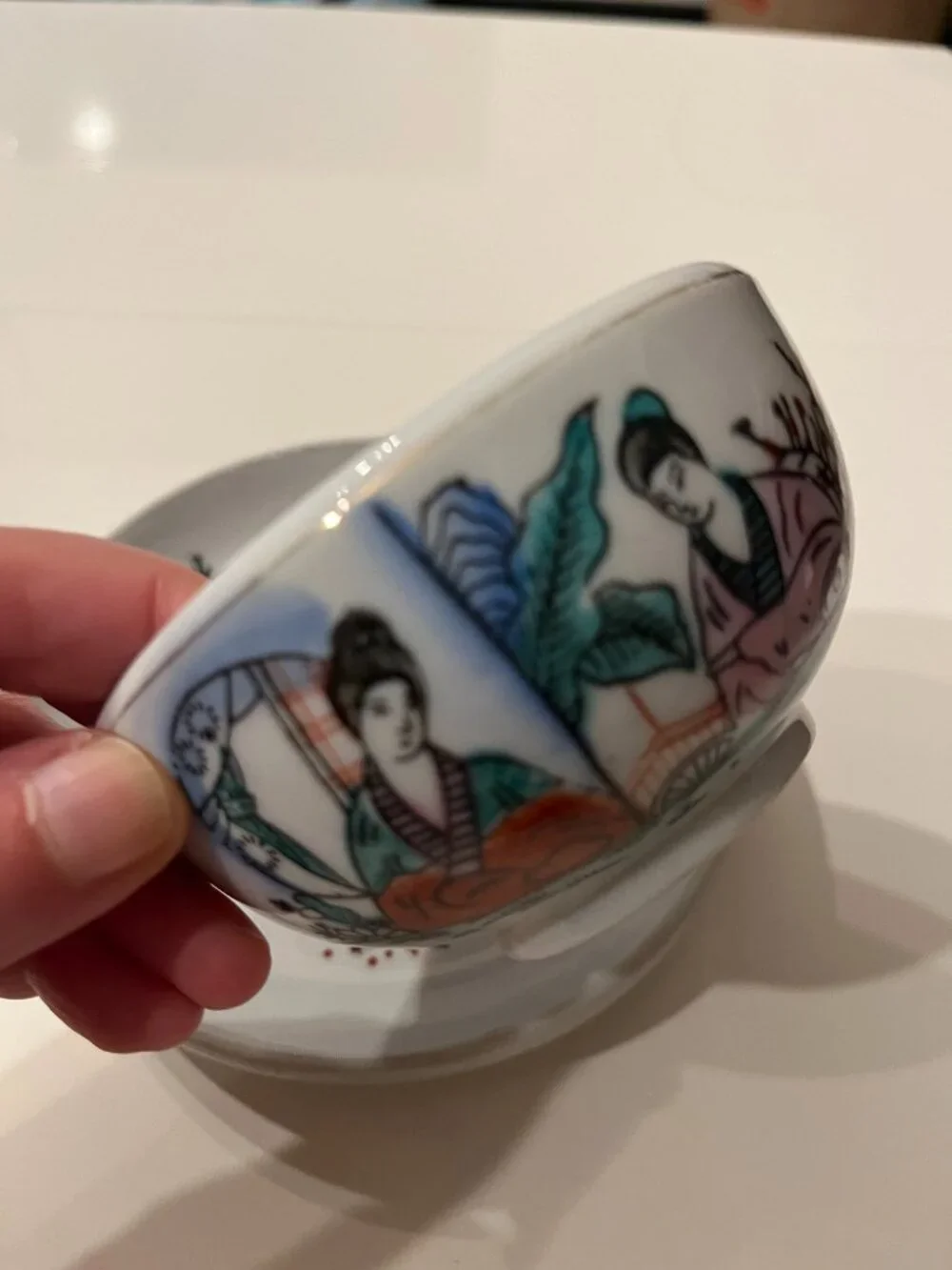 Vintage FS Louie Berkeley CA Teacup and Saucer Set Chinese Geisha Restaurant War